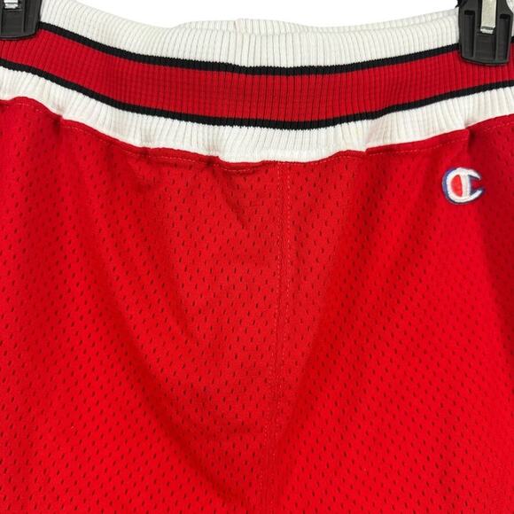Vintage 90s NBA Chicago Bulls Champion Pro Cut Game Shorts sz 38 Red USA Made - Picture 5 of 16